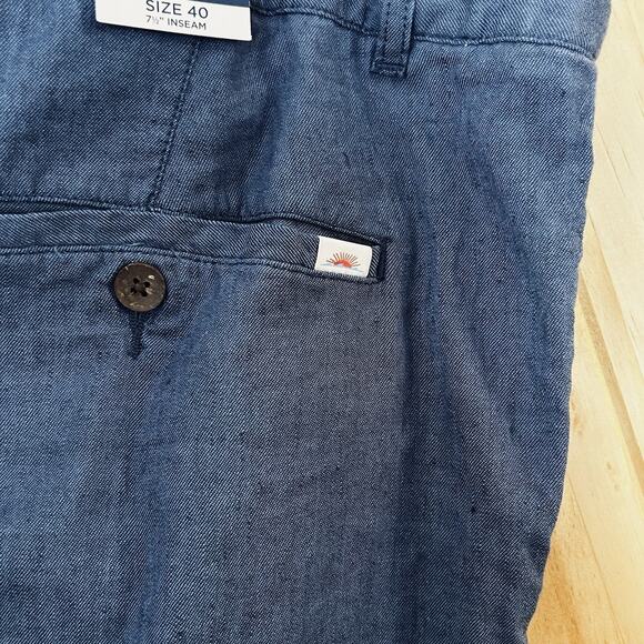 Faherty Tradewinds Shorts Mens 40 Linen Organic Cotton Blend Pockets Stretch NEW - Picture 9 of 15